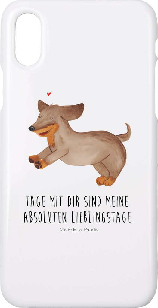Mr. & Mrs. Panda Iphone 10 Handyhülle Hund Dackel - Weiß - Geschenk, Sprüche, Herz, Braun, Hülle, Cover, X, Handy, Dachshund