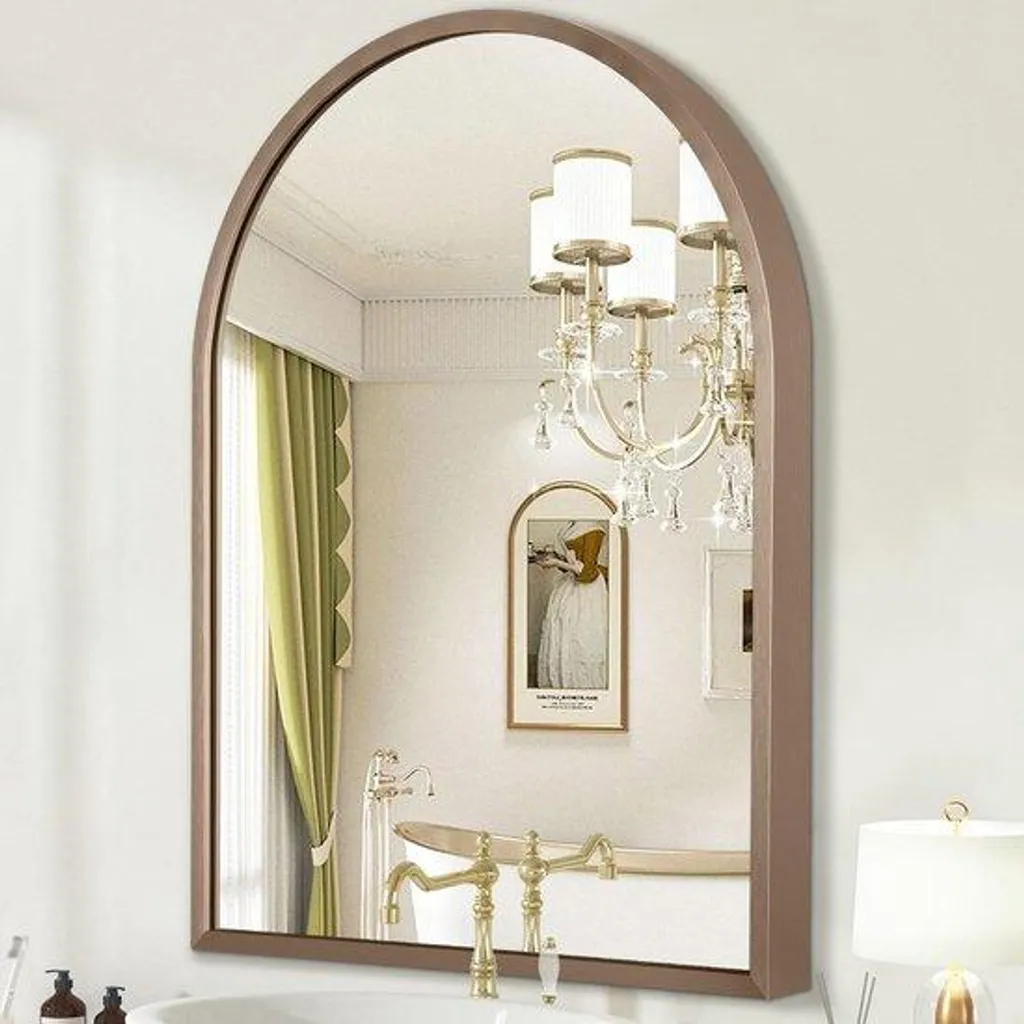 Miroir mural incurvé 65x45 cm cadre alu pour agrandir une pièce
