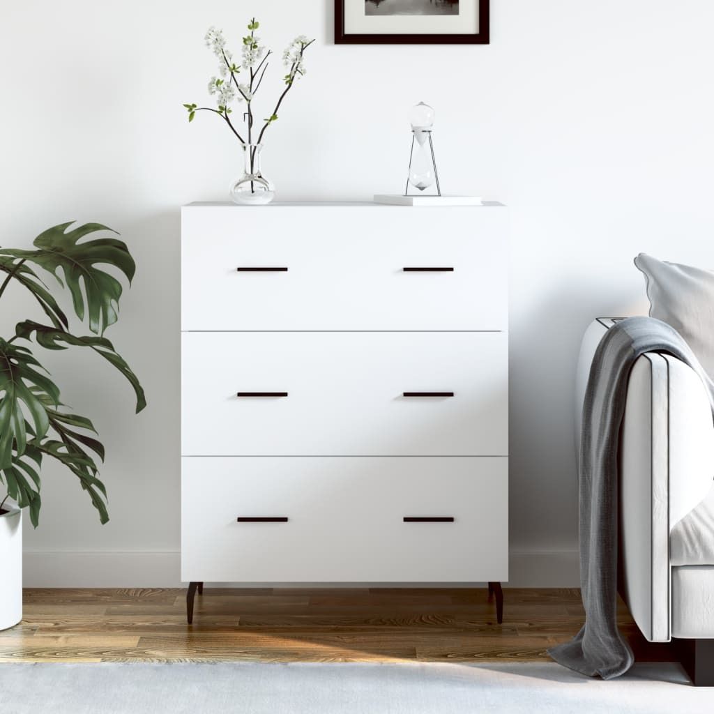 The Living Store Sideboard Weiß 69,5x34x90 cm Holzwerkstoff