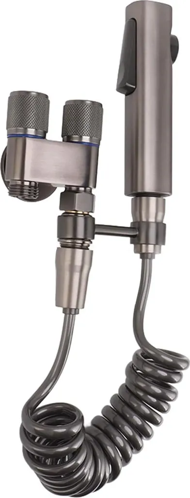 Pulvérisateur bidet inox gris anti-calcaire pour nettoyage efficace