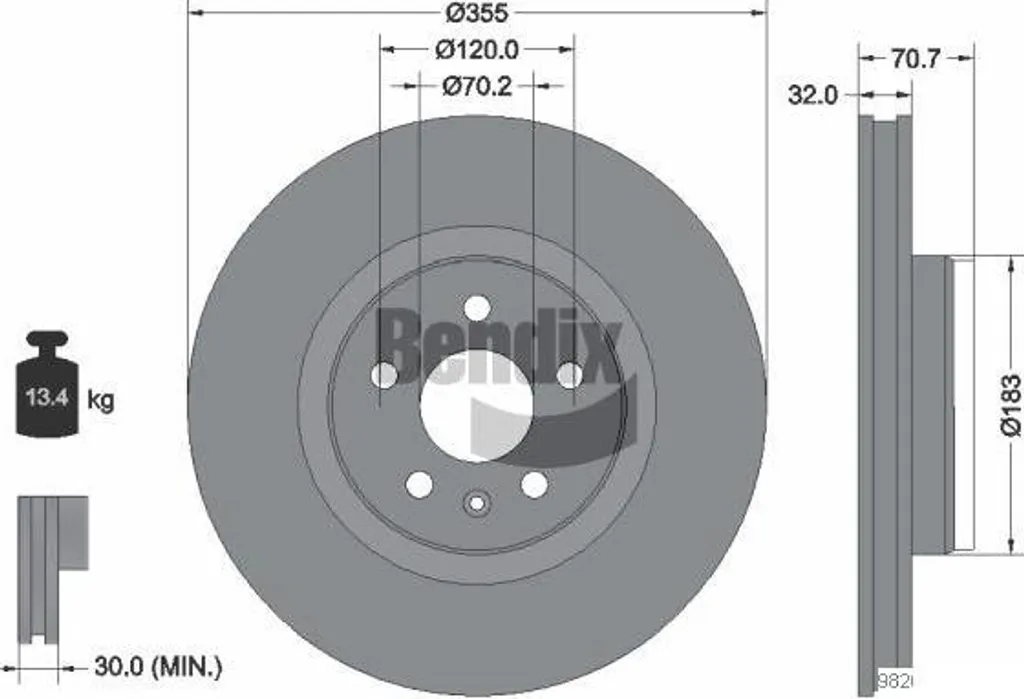 Disque de frein BENDIX BDS2187HC OE 102509900B pour Modèle S Berline