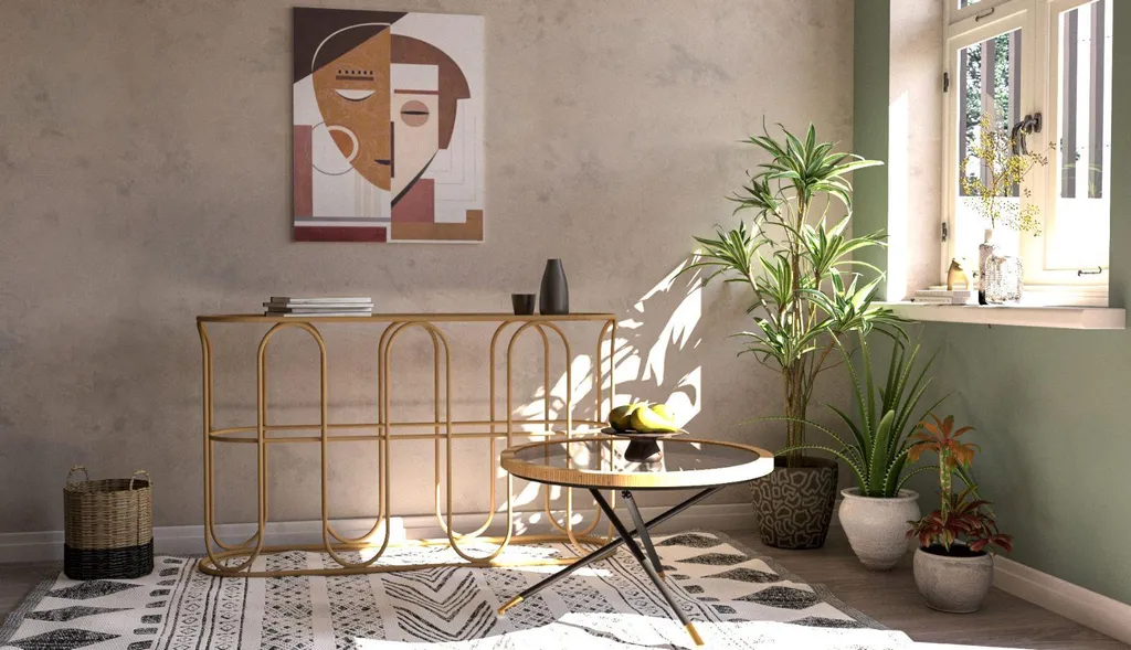 Console étroite Samui en rotin et métal pour optimiser les petits espaces - 9
