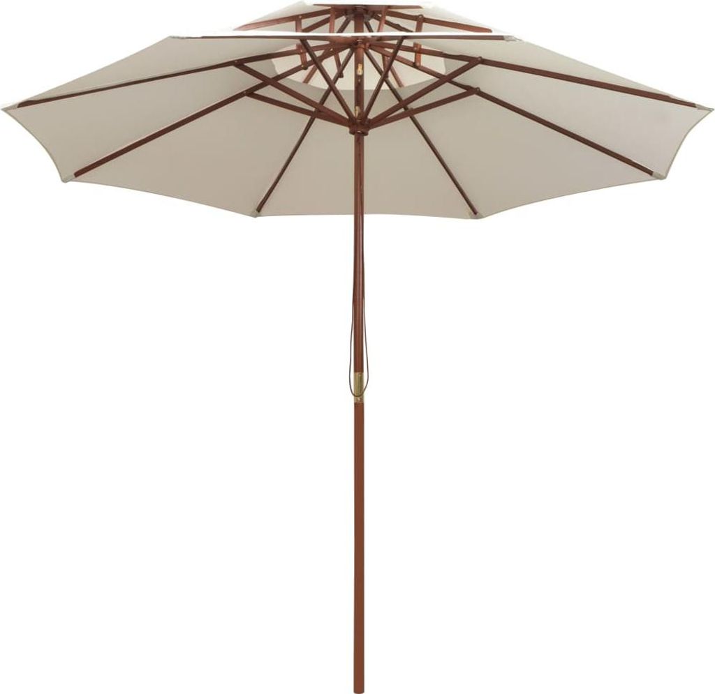 vidaXL Dvoupatrový slunečník 270×270 cm Dřevěná tyč Cream Obrázek produktu 