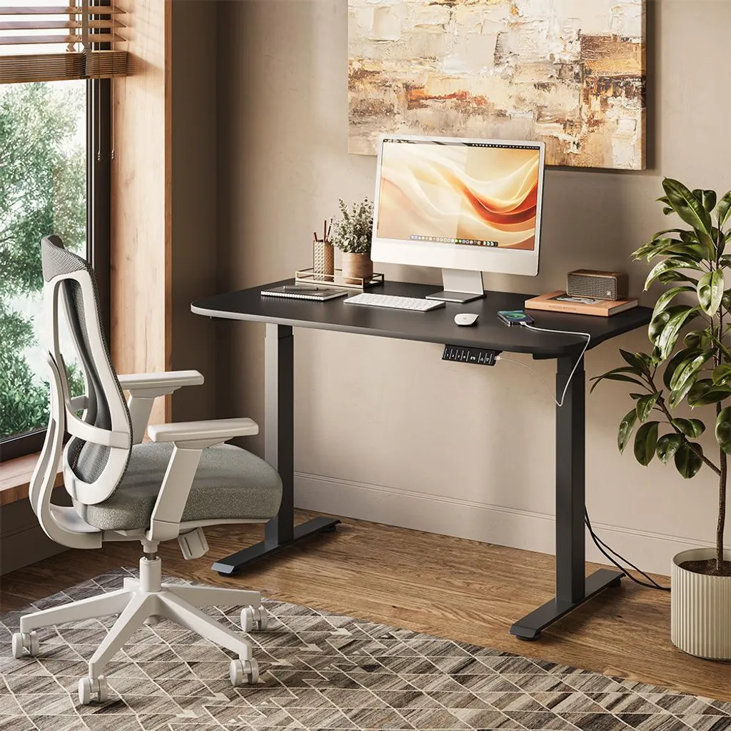 Bureau 2 Moteurs Vicco Elevate 120x70cm Noir et Anthracite Ergonomique