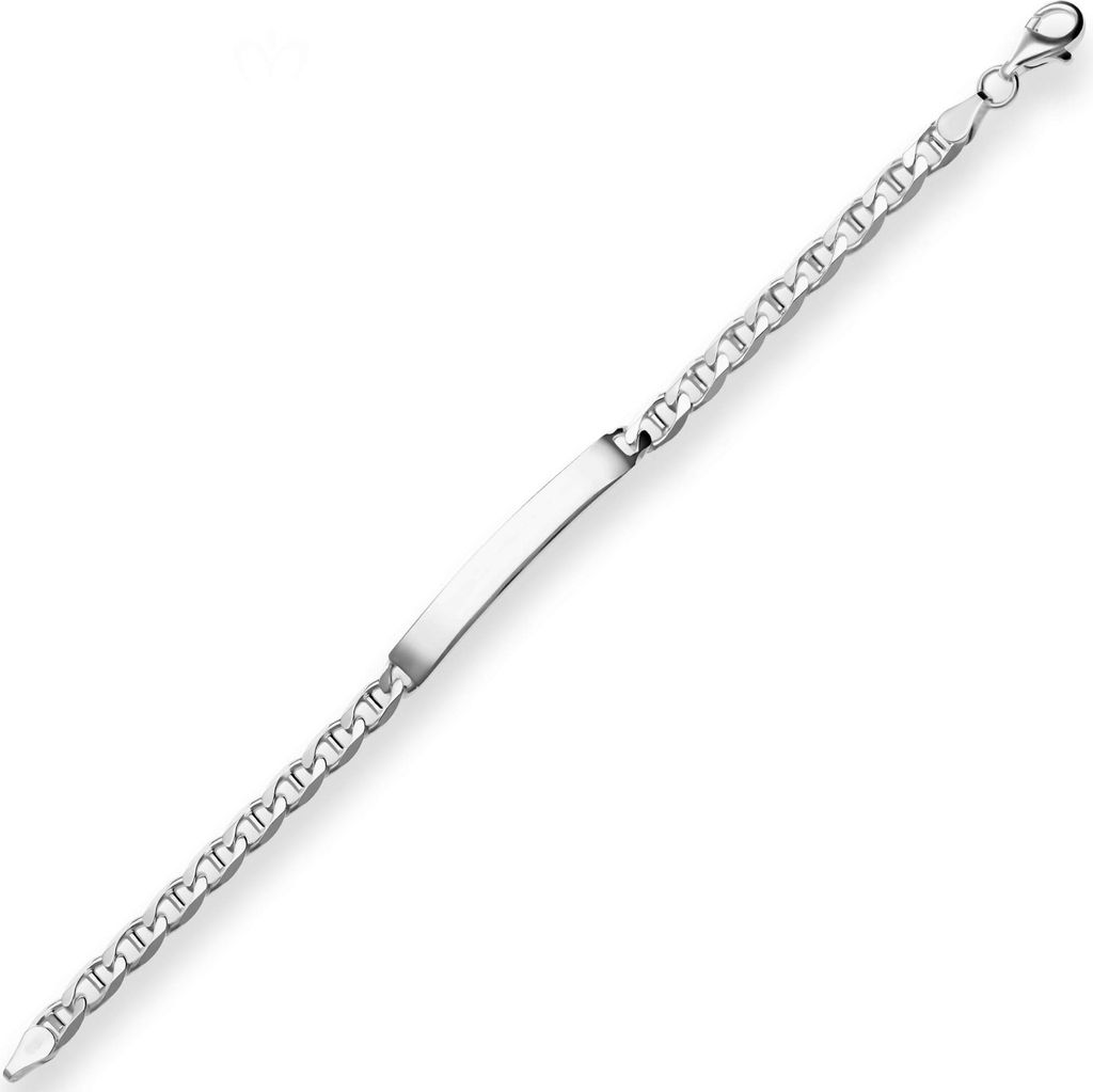 5,6mm Id-Armband Armschmuck aus 925 Silber rhodiniert 21cm
