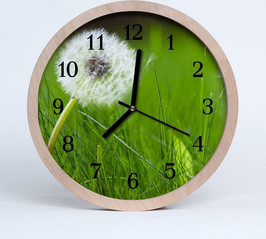 Holzuhr 20fi cm wanduhr - Löwenzahn-Blumen