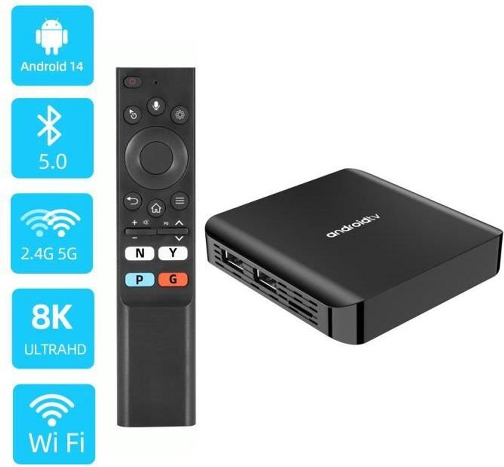 Android-TV-Box – M96 – Ultra HD 4K – WLAN 2,4 GHz/5 GHz – 1 GB RAM, 8 GB ROM