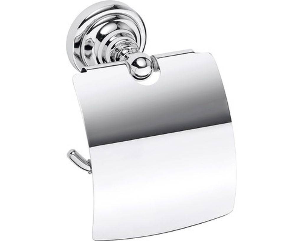 Toilettenabroller WC mit Deckel RETRO aus Chrom 14x15x10 cm BEMETA
