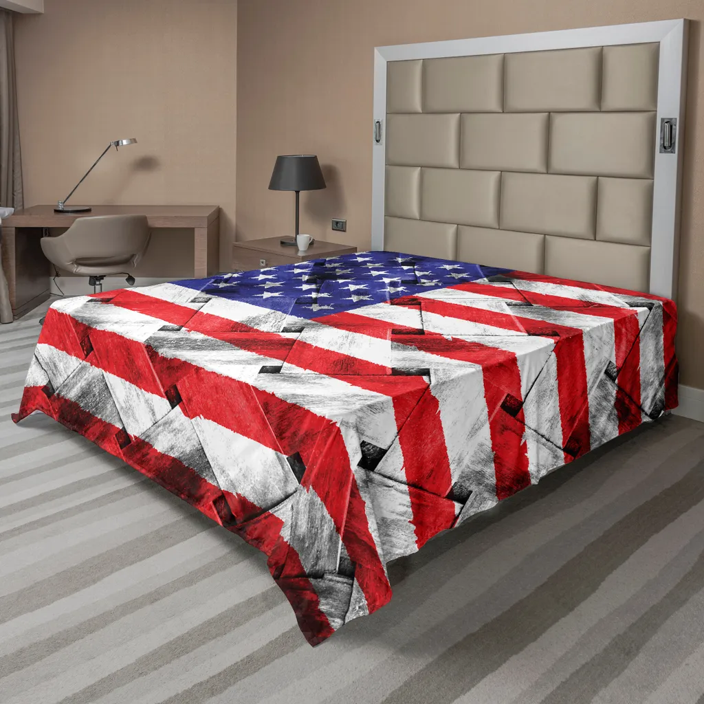 Drap plat durable et anti-décoloration motif rotin USA 244 x 205 cm