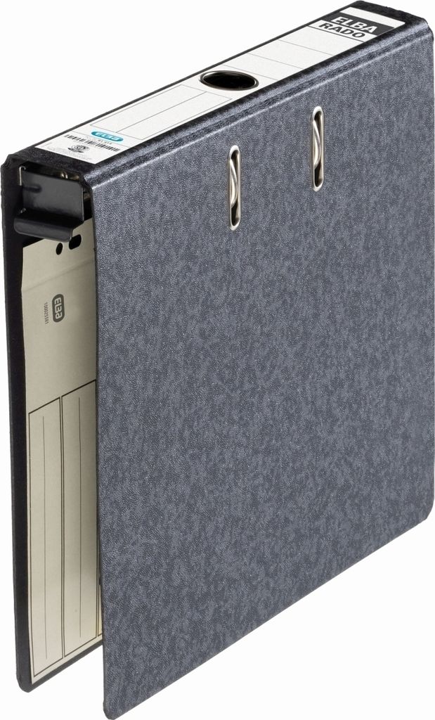 ELBA Hängeordner 10 Stück DIN A4 5 cm Rücken Hartpappe Schwarz mit Metall-Beschl