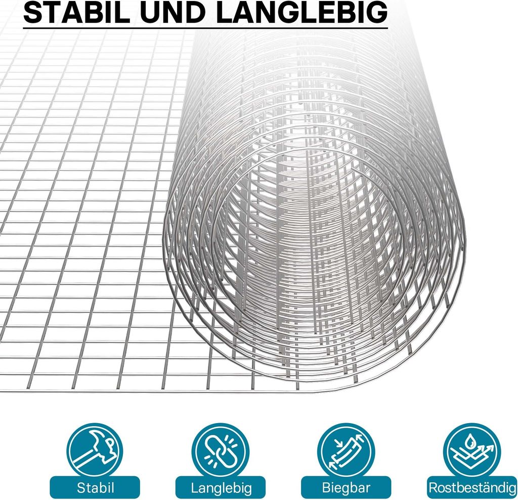Wiltec Maschendrahtzaun 1x5 m 100 cm hoch Kaufland.de