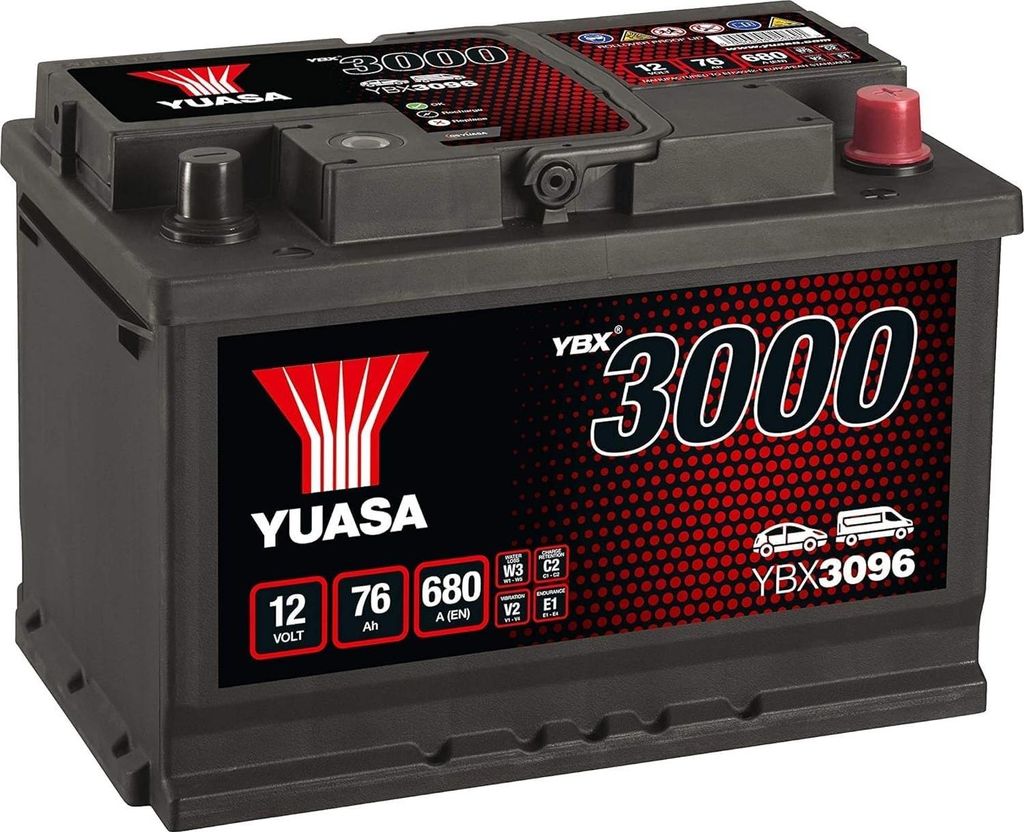 YUASA YBX3096 Starterbatterie 12 V 76 Ah 680 A (EN) Produktbild 