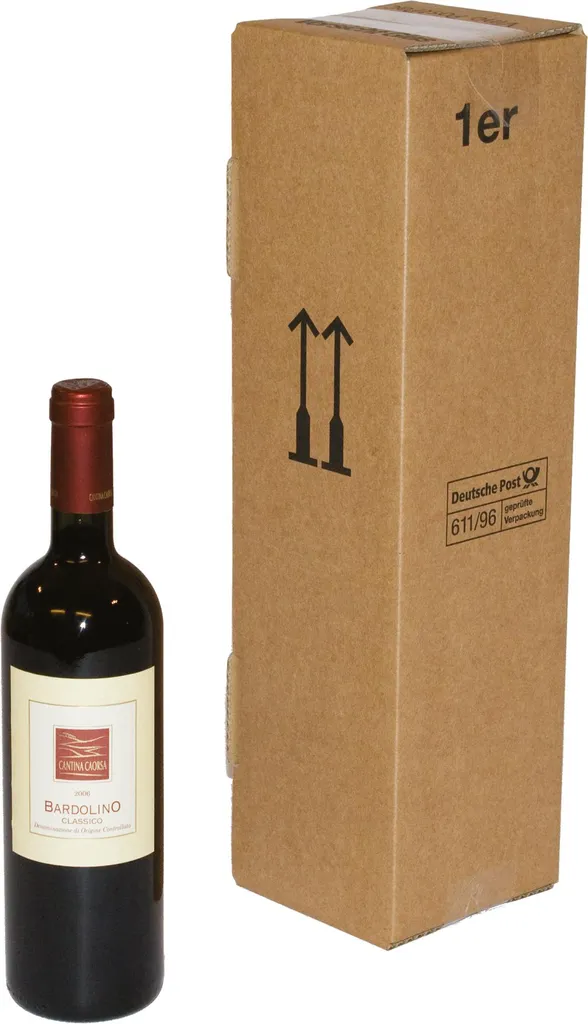 Smartboxpro Carton d'expédition pour 1 bouteille de vin robuste et sûr