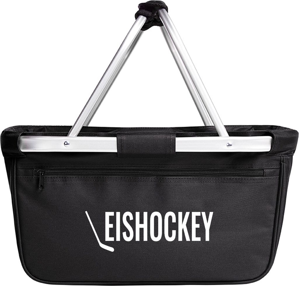 Huuraa Einkaufskorb Eishockey Hockey 20 Liter Black faltbarer Tragekorb Geschenkidee