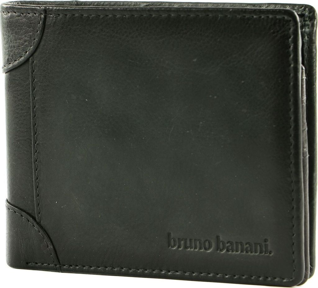 bruno banani Leder Geldbörse Wallet Black schwarz