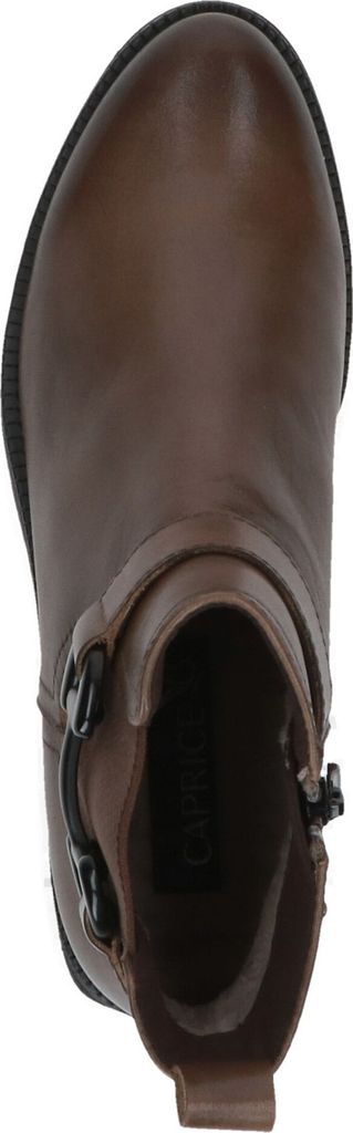 Caprice Damen Stiefelette Chelsea Boot Leder flach Reißverschluss 9-25428-41, Größe:38.5 EU, Farbe:Braun