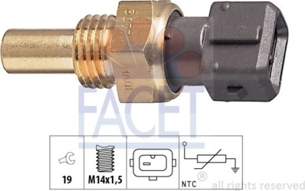 1 Sensor, Kühlmitteltemperatur FACET 7.3077 Italy - OE Equivalent für