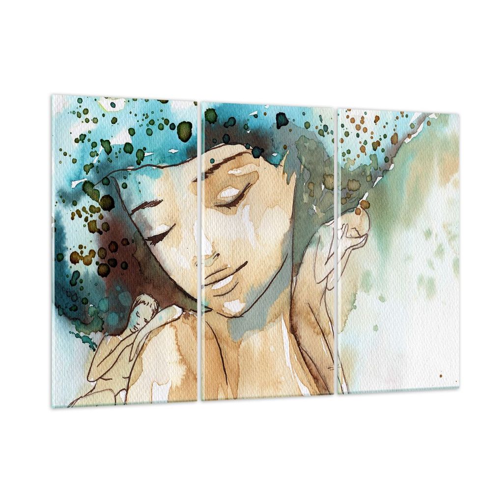 Bilder auf glas - Frau modern - 165x110cm - Glasbilder - Wandbilder - Bilder - Kunstdruck - zum Aufhängen bereit - Wanddekoration aus Glas - Glas ...