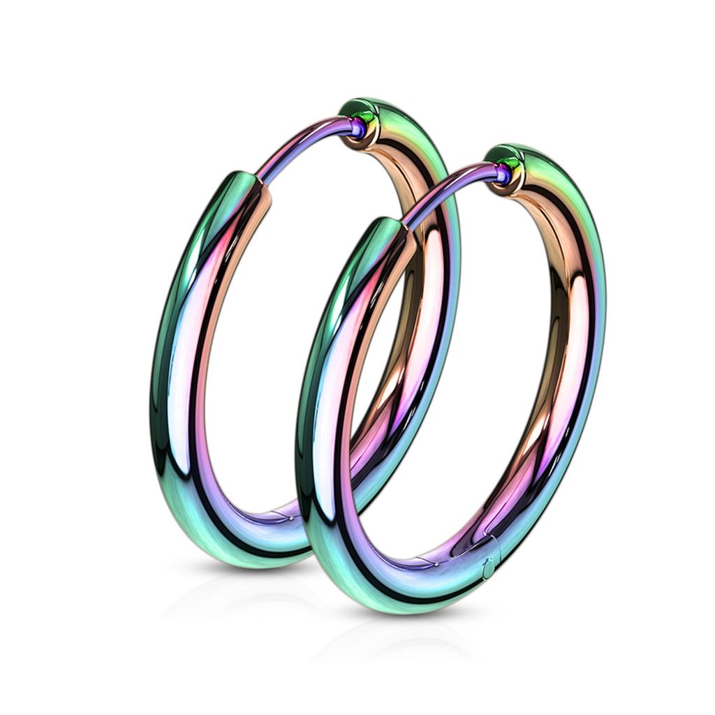 Creolen Ohrringe Regenbogen 10-20 mm 14 mm