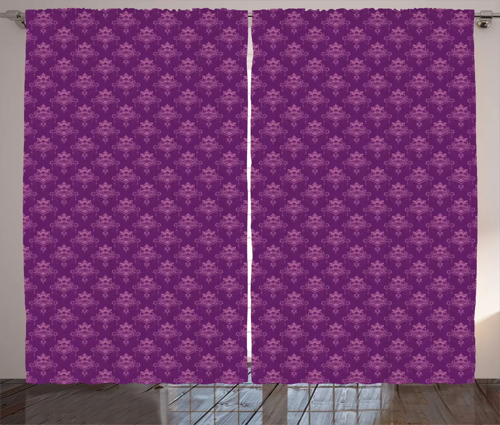 Rideaux de Salon 280x225 cm pour Déco Rustique Chic Violet Rose Pâle