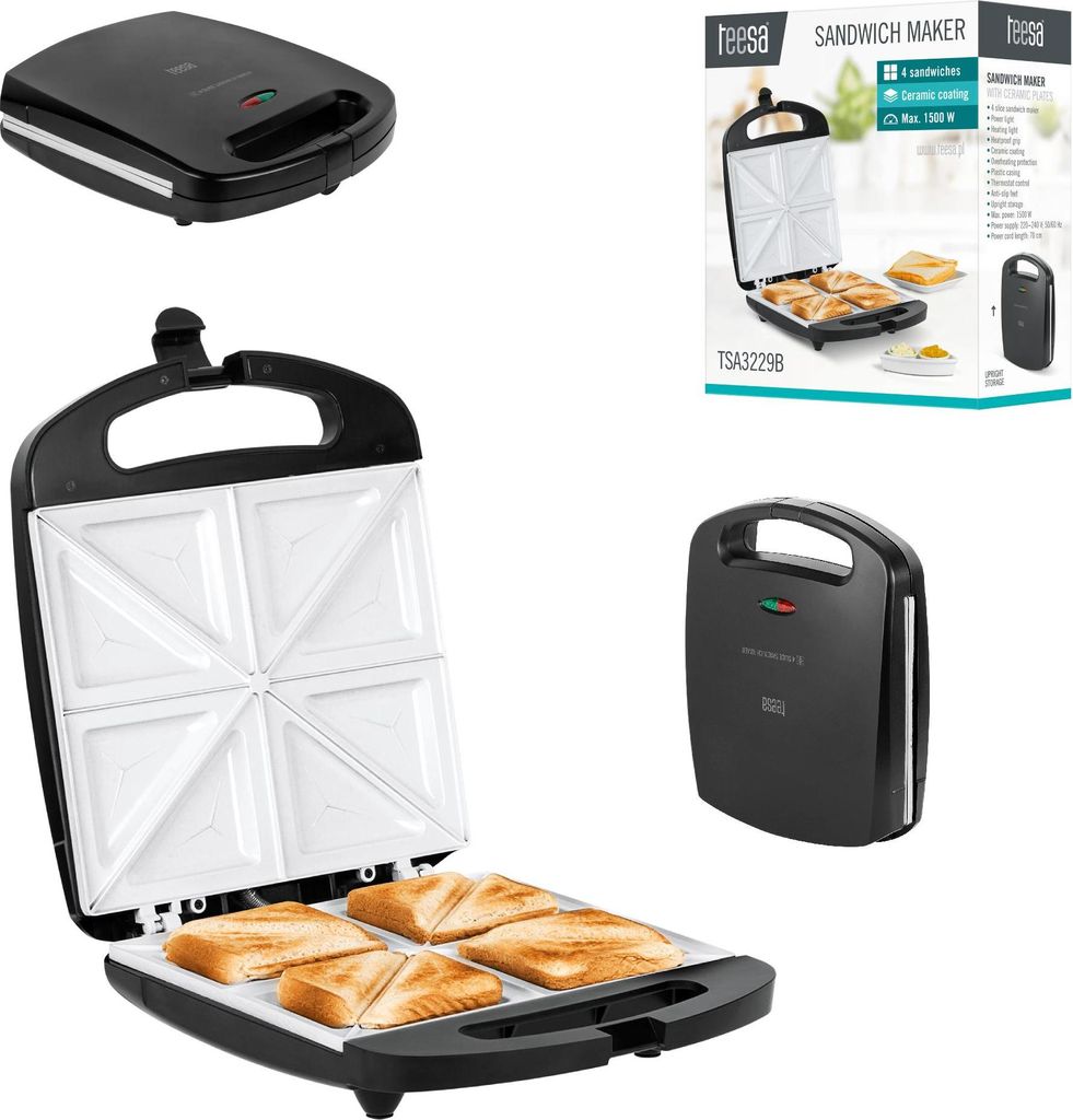 Teesa TSA3229B Macchina per panini, 4 piastre in Immagine del prodotto 