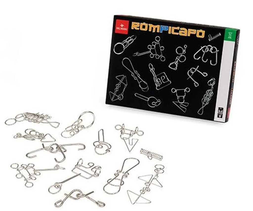 Grand puzzle acier rigide noir 12 pièces jeu de logique 37x26,5