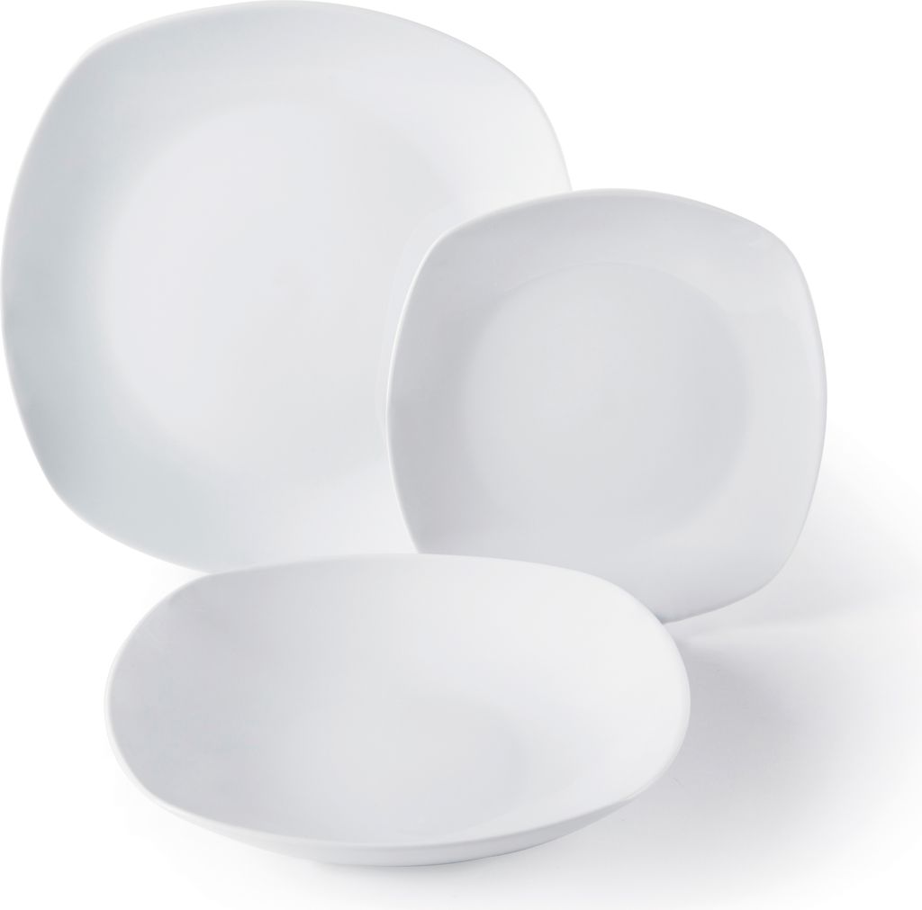 Excelsa Set de vaisselle 18 pièces Square Porcelaine Blanc Image du produit 