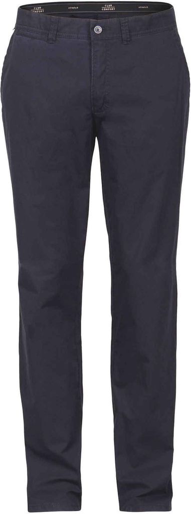 Club of Comfort Herren Chino Hose GARVEY Blau Regular Fit Stretch Komfortbund Coldblack