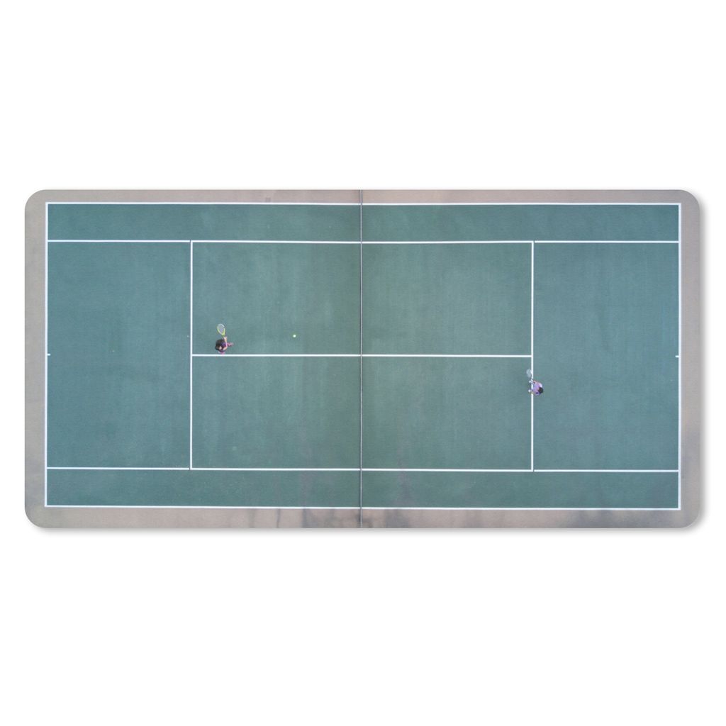 MuchoWow Mauspad Mousepad Luftaufnahme von zwei Personen beim Tennisspielen 60x30 cm - Mousepads - Maus Mat - Pad - Mausunterlage - Nachhaltig