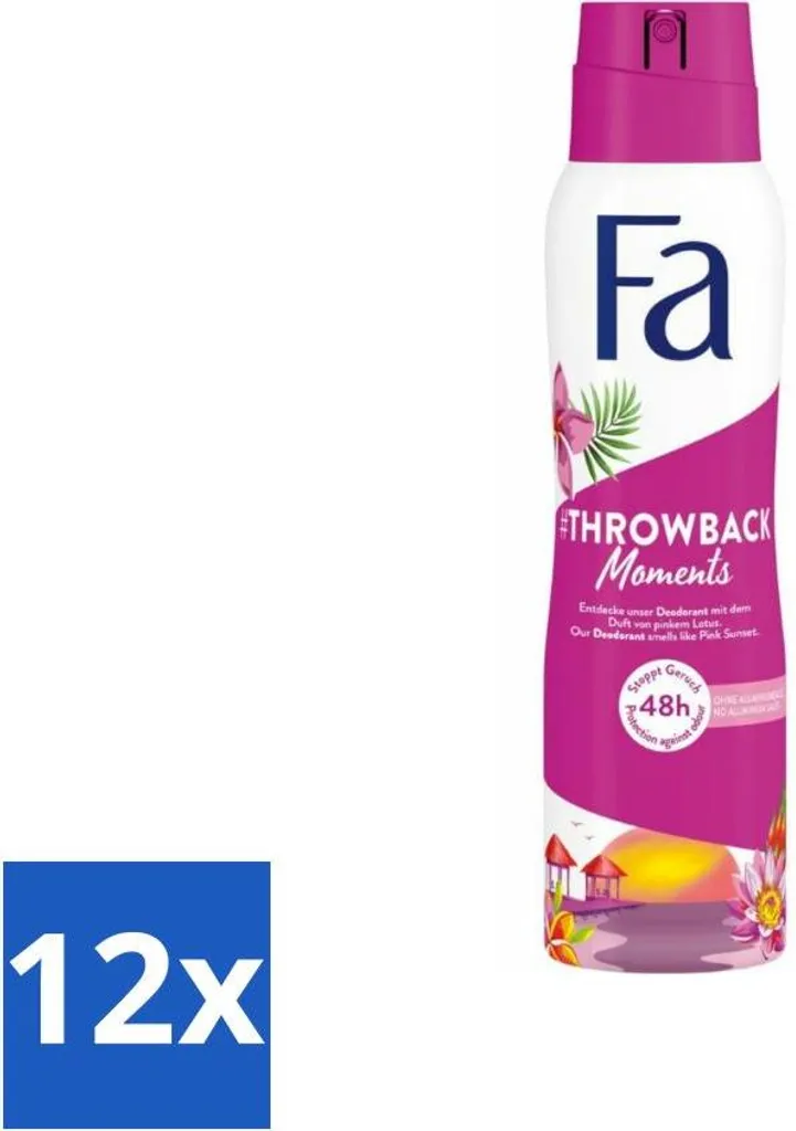 Deodorante Fa Spray Throwback Moments 150ml Senza Sali Alluminio - 12pz