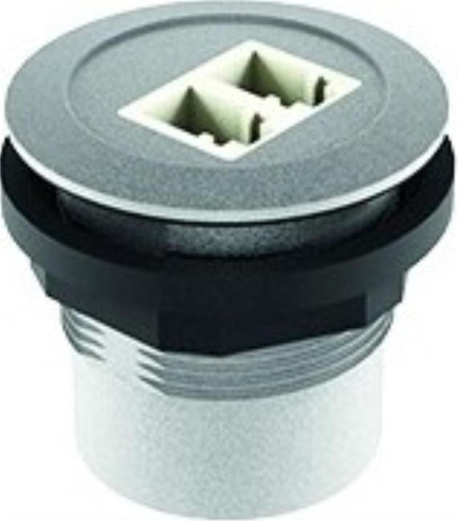 Georg Schlegel LWL LC-Buchse/LC-Buchse silberfarben rund, RONTRON-R-JUWEL Bauform Seite 1: LC-Buchse - 1 Stück