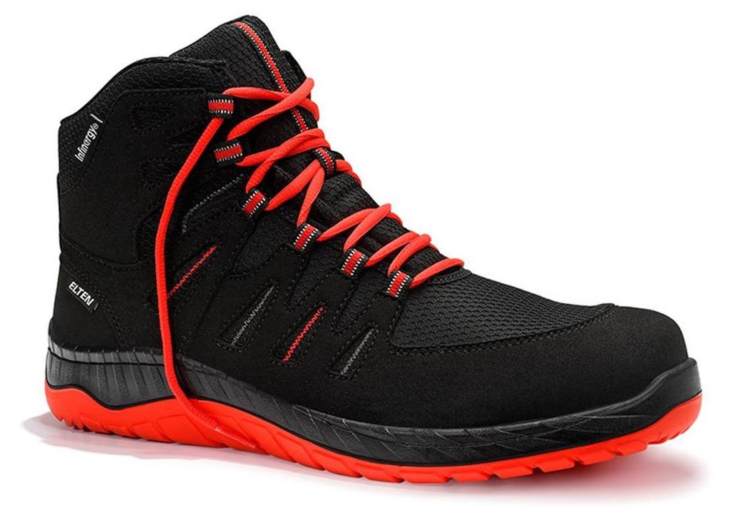 Sicherheitsschnürstiefel MADDOX Compo black-red Mid ESD S3S, Gr. 34