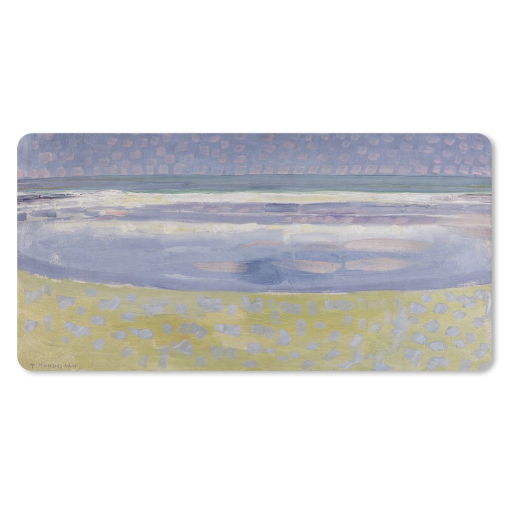 MuchoWow Schreibtischunterlage Meer nach Sonnenuntergang - Piet Mondrian 80x40 cm - XXL Mauspad - Gaming Mauspad