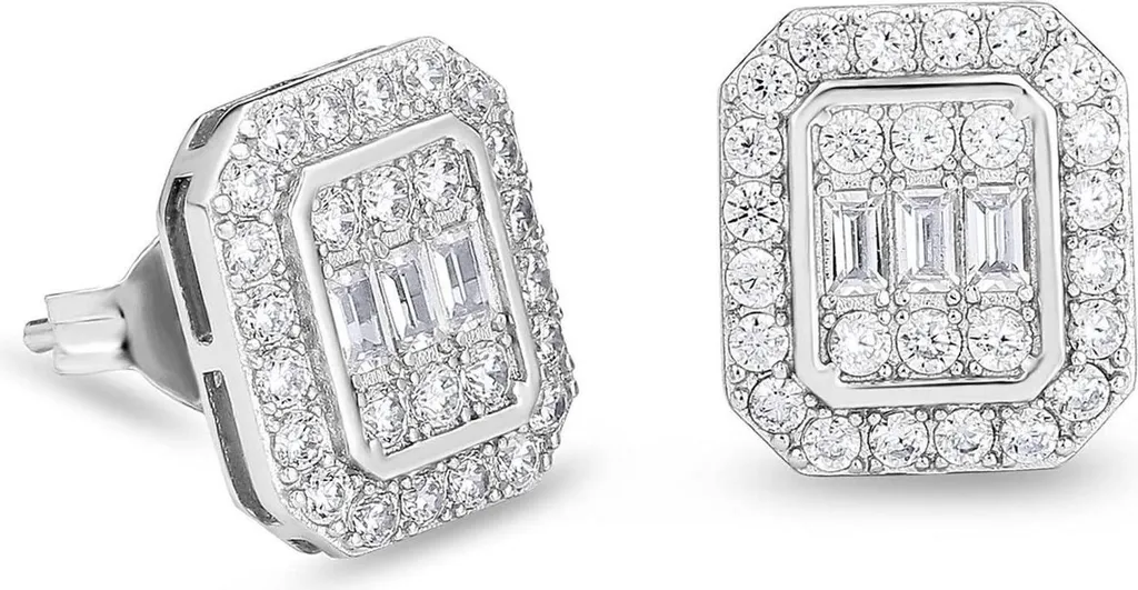 Boucles d'oreilles Argent S925 Anti-Allergie 10mm Iced Out pour Oreilles
