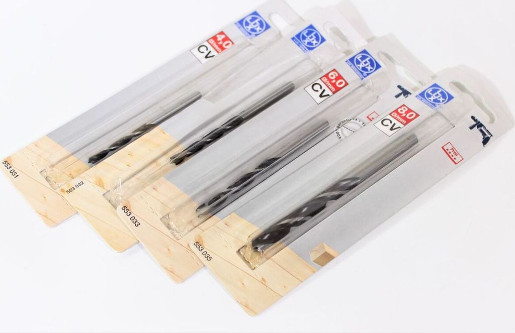 LUX Holzbohrer Set 4-teilig ø 4,5,6,8 mm CV...
