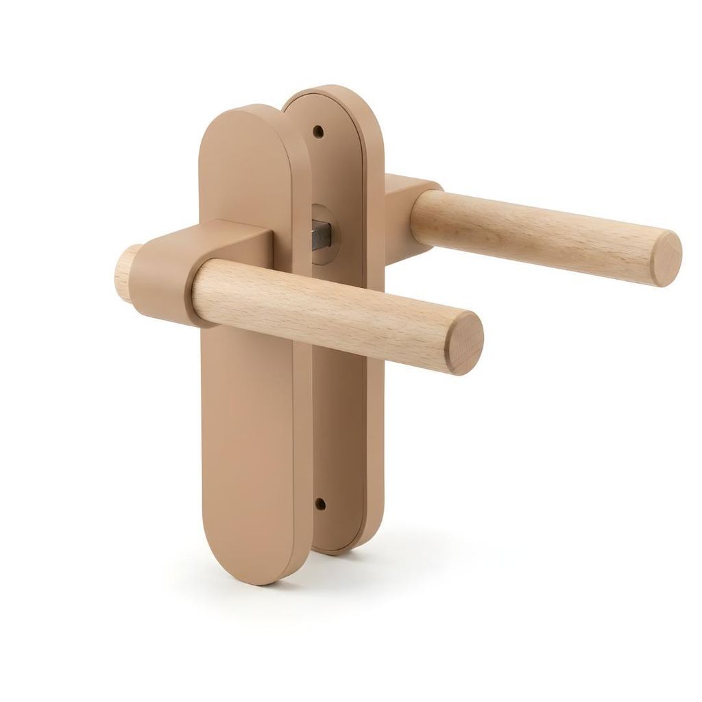 Türklinke mit Langschild  1 Paar Beige Modernes Design Produktbild 
