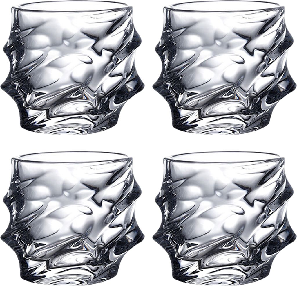 1/2/4 Stück Whiskygläser aus Glas, schwerer, dicker Boden, Bar-Bourbongläser, Kunstkristall, Whisky, gedrehtes Glas, Trinkgeschirr für die Poke...
