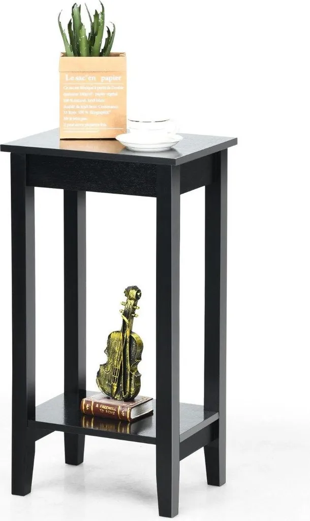 Bout de canapé noir et table d'appoint haute pour salon et chambre chic