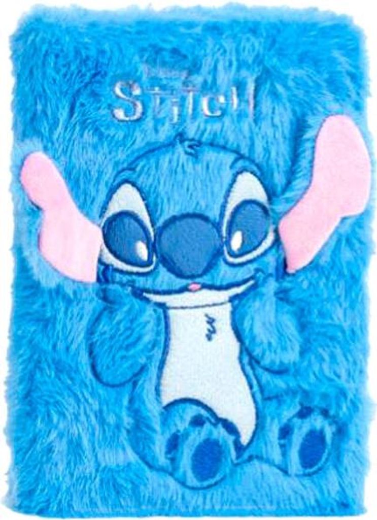 Stitch Plüsch-Notizbuch mit linierten Seiten und elastischem Verschluss