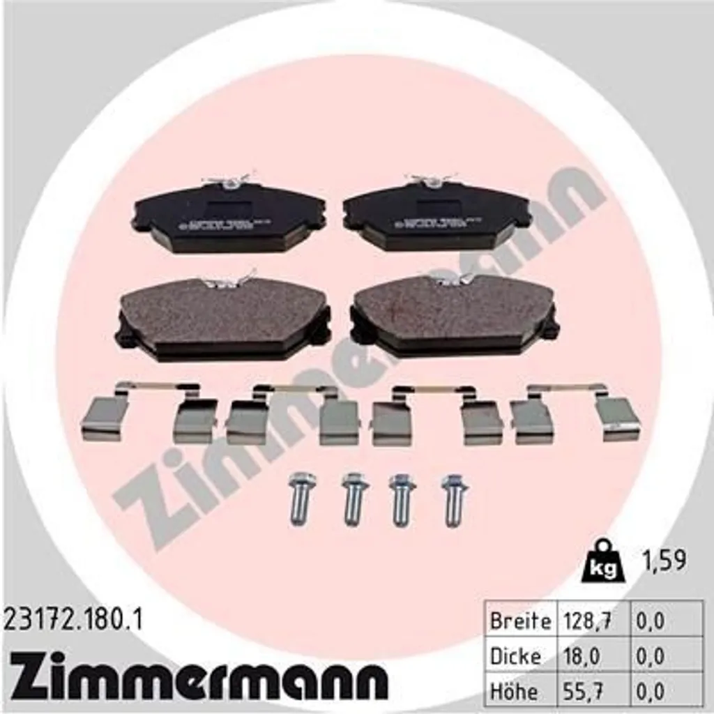Jeu de plaquettes de frein avant pour Renault Megane I et Scenic I de 18mm