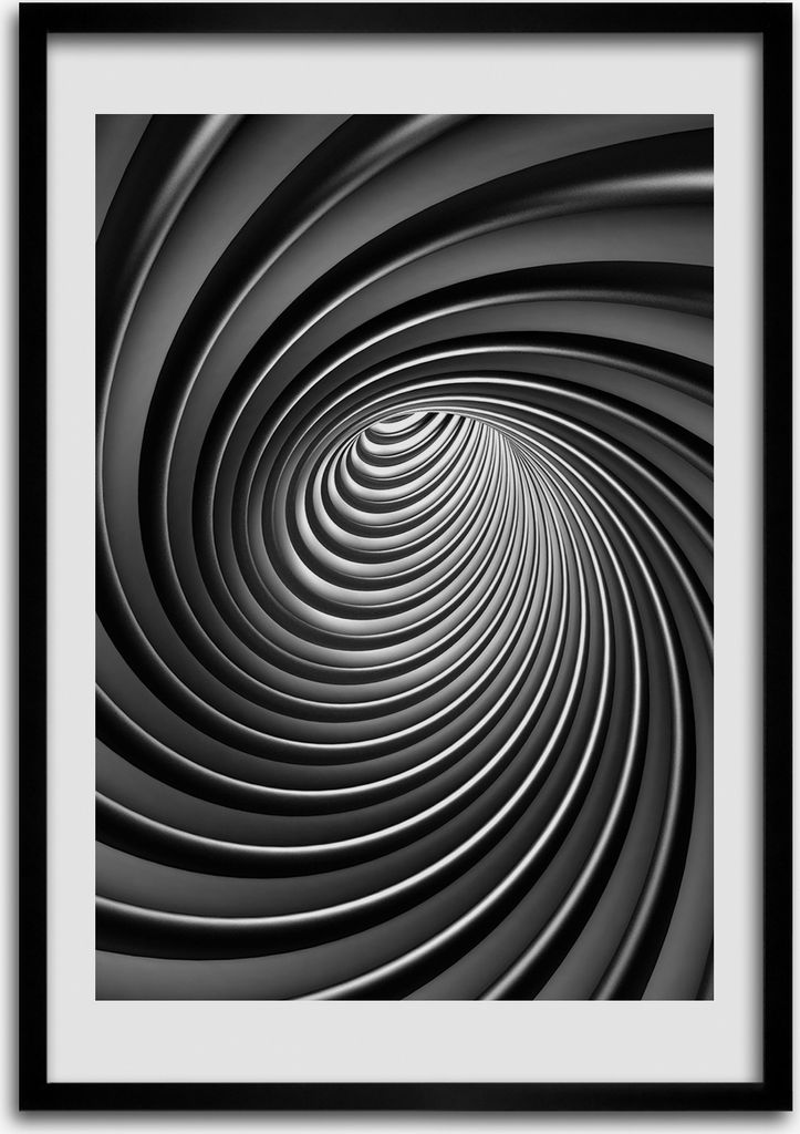 Bild - Bilderrahmen - Foto - 70 cm x 100 cm - MDF - Rahmen - Wandkunst - Swirl Abstraktion
