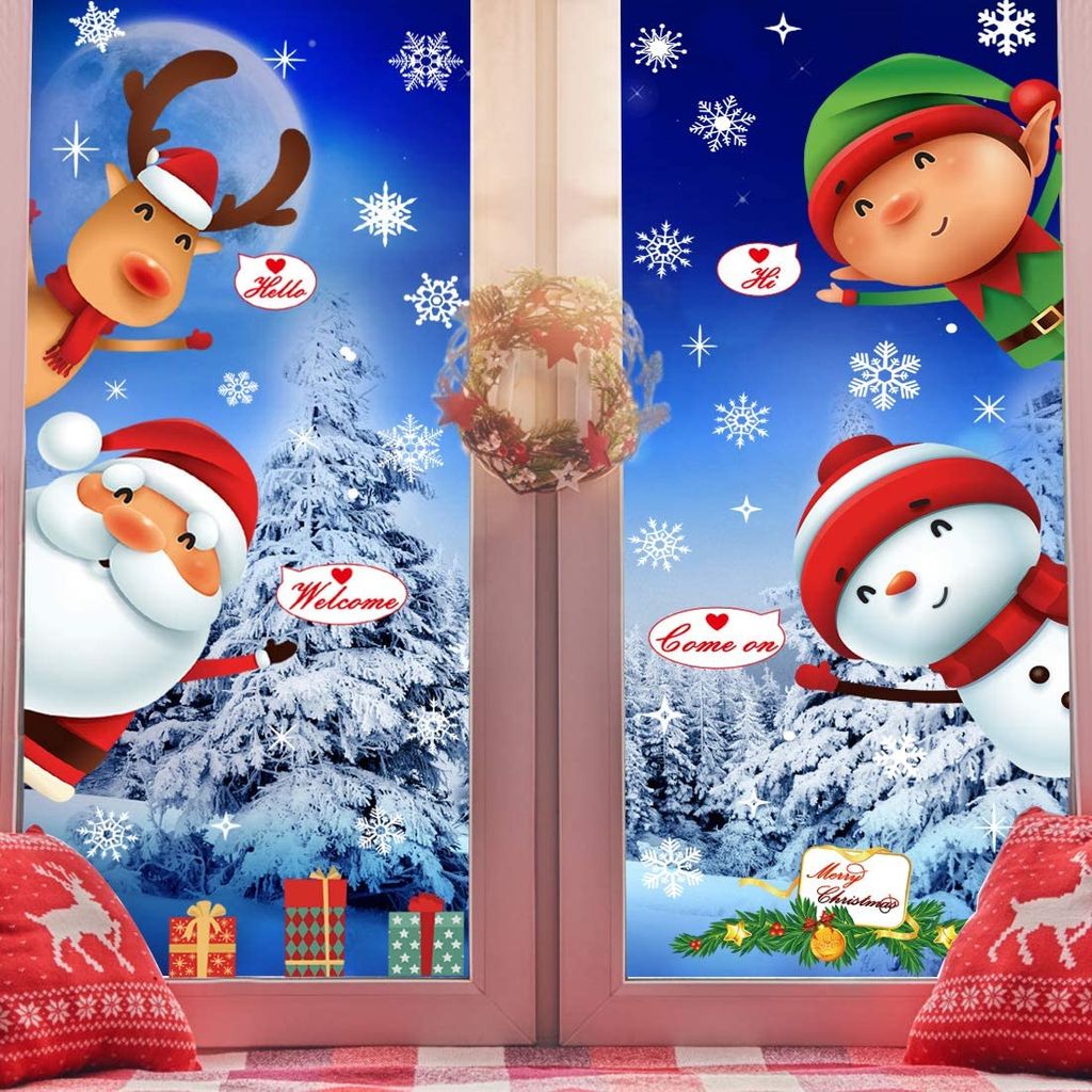 selbstklebend " Weihnachtsmann " wiederverw Fensterbild statisch haftend 