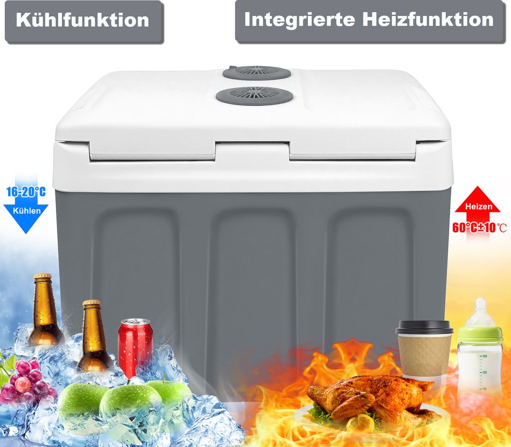 LZQ Kühlbox elektrisch 48L Grau Kühlbox Camping Kühlschrank Produktbild 4