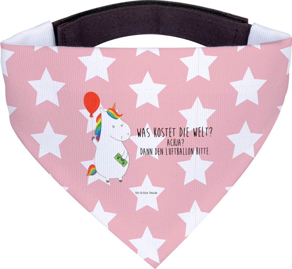 Mr. & Mrs. Panda Hundehalstuch Einhorn Luftballon - Rot Pastell - Geschenk, Einhörner, Geld, Hunde Halstuch, Unicorn, Tuch, Für, Hund