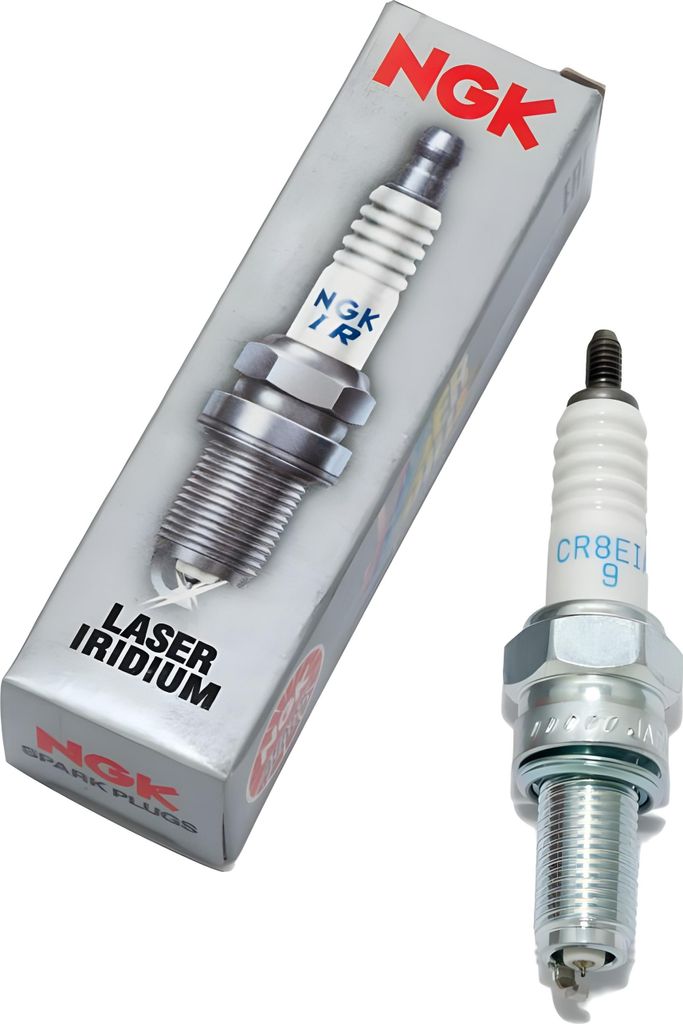 Zündkerzen Set NGK 4x CR8EIA-9 Iridium-Zündkerze entstört, 19,0mm Langgewinde Ø 10,0mm Hex 16,0mm, Elektrodenabstand 0,90mm, Wärmewert 8, 4286