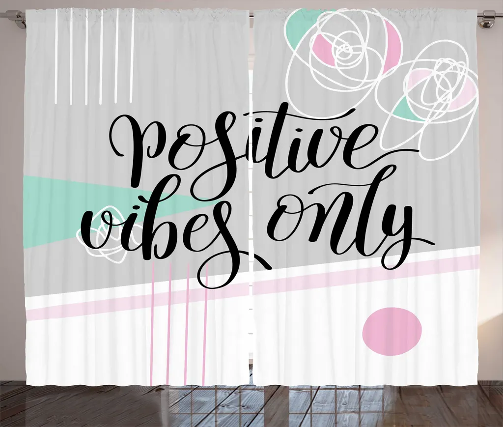 Rideaux de Salon à Bande Universelle Motif Ondes Positives 280 x 225 cm