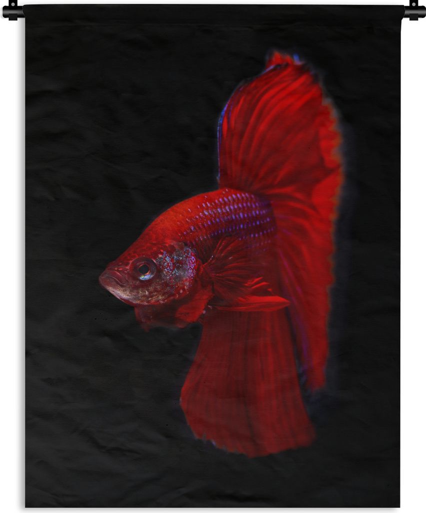 MuchoWow Wandteppich Wandbehang Fische - Tiere - Rot 120x160 cm Tapisserie Dekoration Wandtuch - Wohnzimmer - Moderne