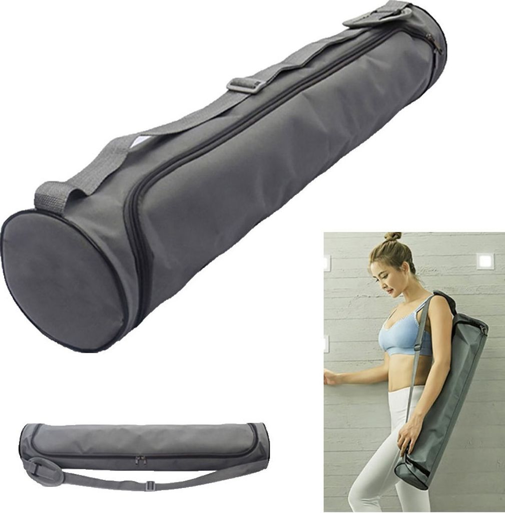 Tragbare Gym Fitness Yoga Matte Decke Tasche Wasserdichte Oxford Stoff Umhängetasche-Grau