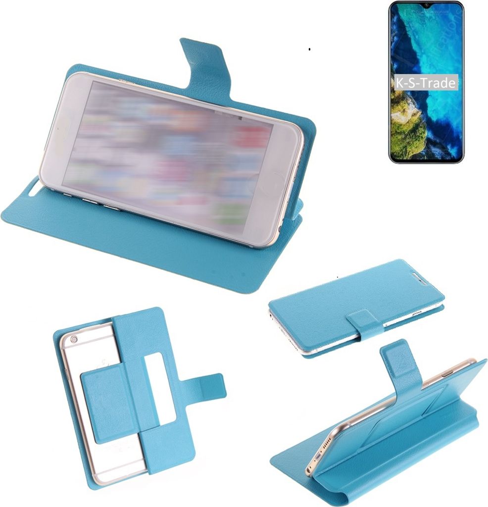 K-S-Trade Schutzhülle Handyhülle kompatibel mit Cubot P30 Flip cover Handy case Smartphone Klapphülle blau