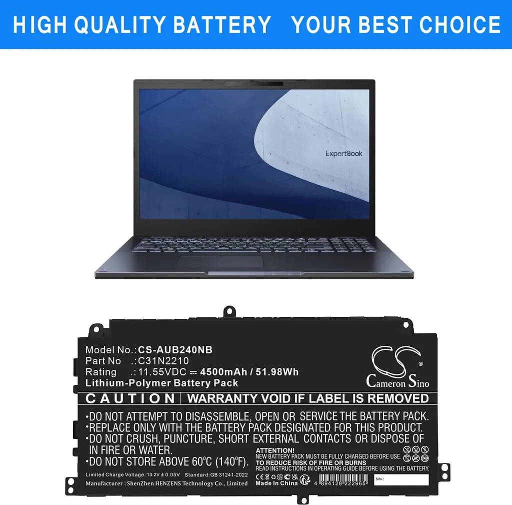 Batteria Nuova per ASUS ExpertBook B2402 B2502 | TECHTEK 52Wh Promo